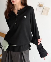 Java（ジャバ）の「《JaVaジャバコラボ》ラフにこなれる。胸元刺繍 ワッフルヘンリープルオーバー（Tシャツ/カットソー）」