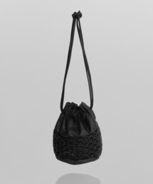 YArKA（ヤーカ）の「【YArKA/ヤーカ】real leather smocking details drawstring octagon bag [smdd1] / スモッキング巾着8角形型底バッグ（ハンドバッグ）」