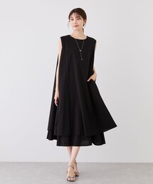 綿ボイルノースリワンピース