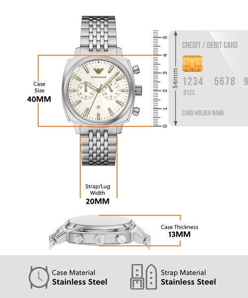 EMPORIO ARMANI(エンポリオアルマーニ)の「エンポリオ・アルマーニ 腕時計 メンズ アナログ ステンレス AR11800(アナログ腕時計・メンズ・シルバー・FREE)」の5枚目の写真