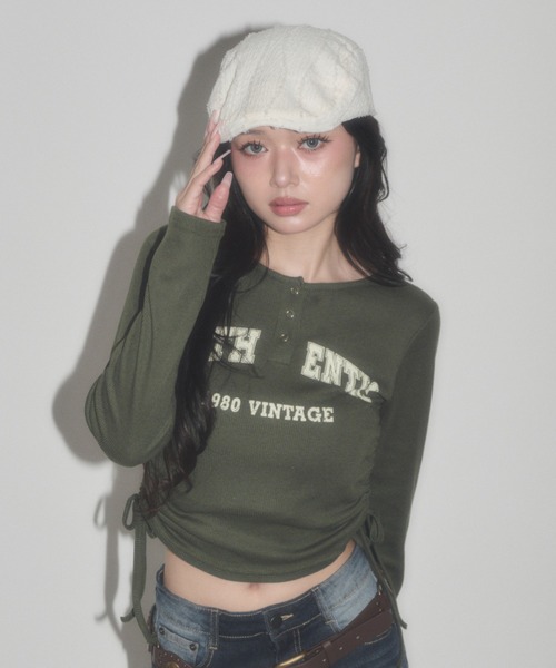 dispark(ディスパーク)の「DISPARK/【26年秋冬新作】ヘンリーサイドドロスト Tシャツ(Tシャツ/カットソー・レディース・ブラック/カーキ/アイボリー・FREE)」の7枚目の写真