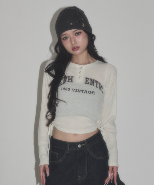 dispark(ディスパーク)の「DISPARK/【26年秋冬新作】ヘンリーサイドドロスト Tシャツ(Tシャツ/カットソー・レディース・ブラック/カーキ/アイボリー・FREE)」の21枚目の写真