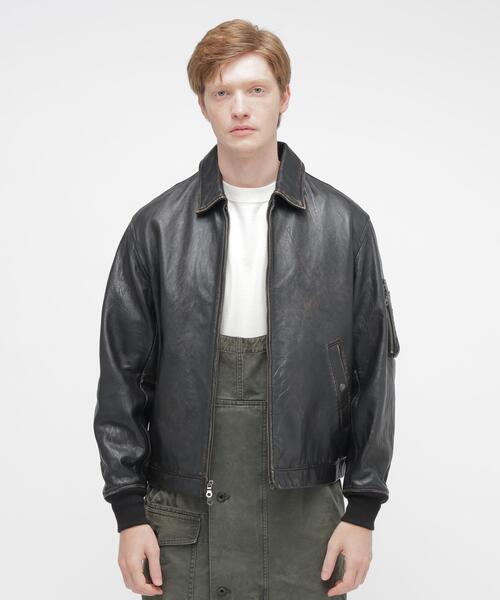 AVIREX(アヴィレックス)の「《NAVAL COLLECTION》LEATHER JACKET”FLY FOR NAVY” / レザージャケット フライ フォー ネイビー / AVIREX / アヴィレックス(ブルゾン・メンズ・ブラック・X-LARGE/XX-LARGE/LARGE)」の8枚目の写真