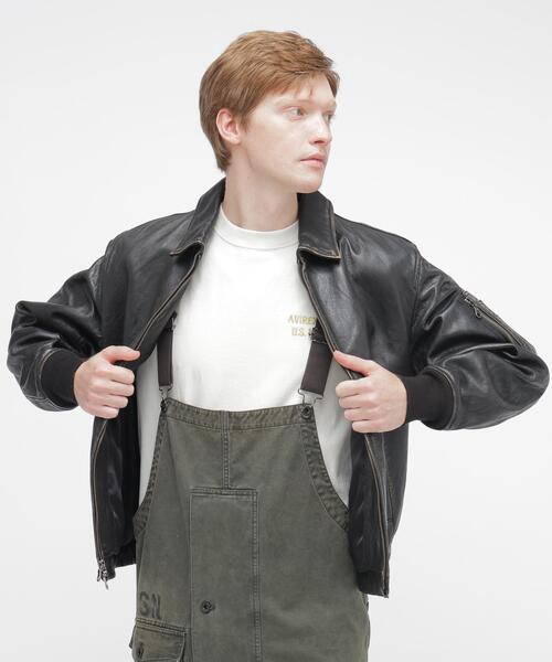 AVIREX(アヴィレックス)の「《NAVAL COLLECTION》LEATHER JACKET”FLY FOR NAVY” / レザージャケット フライ フォー ネイビー / AVIREX / アヴィレックス(ブルゾン・メンズ・ブラック・X-LARGE/XX-LARGE/LARGE)」の7枚目の写真