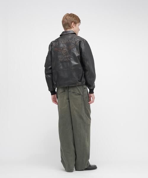 AVIREX(アヴィレックス)の「《NAVAL COLLECTION》LEATHER JACKET”FLY FOR NAVY” / レザージャケット フライ フォー ネイビー / AVIREX / アヴィレックス(ブルゾン・メンズ・ブラック・X-LARGE/XX-LARGE/LARGE)」の5枚目の写真