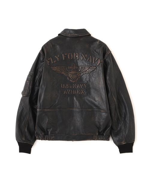 AVIREX(アヴィレックス)の「《NAVAL COLLECTION》LEATHER JACKET”FLY FOR NAVY” / レザージャケット フライ フォー ネイビー / AVIREX / アヴィレックス(ブルゾン・メンズ・ブラック・X-LARGE/XX-LARGE/LARGE)」の12枚目の写真
