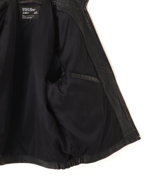 AVIREX(アヴィレックス)の「《NAVAL COLLECTION》LEATHER JACKET”FLY FOR NAVY” / レザージャケット フライ フォー ネイビー / AVIREX / アヴィレックス(ブルゾン・メンズ・ブラック・X-LARGE/XX-LARGE/LARGE)」の10枚目の写真