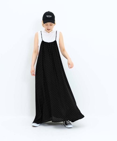 HEART MARKET（ハートマーケット）の「プリントギャザーキャミワンピース（ワンピース・レディース・ブラック系/ブラウン系/ブラック系1・FREE）」の2枚目の写真