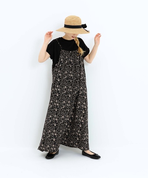 HEART MARKET（ハートマーケット）の「プリントギャザーキャミワンピース（ワンピース・レディース・ブラック系/ブラウン系/ブラック系1・FREE）」の4枚目の写真