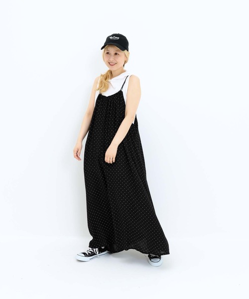 HEART MARKET（ハートマーケット）の「プリントギャザーキャミワンピース（ワンピース・レディース・ブラック系/ブラウン系/ブラック系1・FREE）」の14枚目の写真