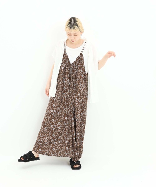 HEART MARKET（ハートマーケット）の「プリントギャザーキャミワンピース（ワンピース・レディース・ブラック系/ブラウン系/ブラック系1・FREE）」の18枚目の写真