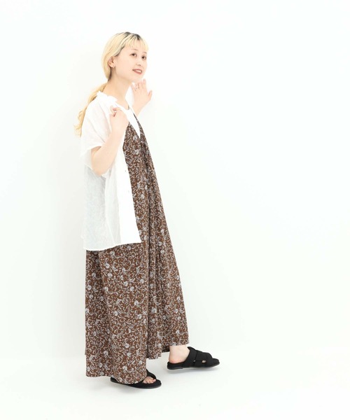 HEART MARKET（ハートマーケット）の「プリントギャザーキャミワンピース（ワンピース・レディース・ブラック系/ブラウン系/ブラック系1・FREE）」の19枚目の写真