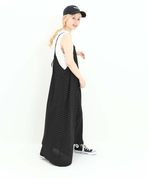 HEART MARKET（ハートマーケット）の「プリントギャザーキャミワンピース（ワンピース・レディース・ブラック系/ブラウン系/ブラック系1・FREE）」の22枚目の写真