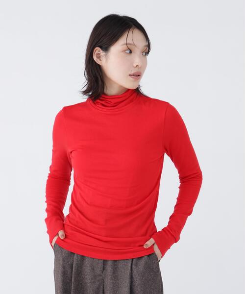 NAVYNAVY(ネイビーネイビー)の「こなれ見えシアーフライスタートルネック(Tシャツ/カットソー・レディース・ネイビー/レッド/オフホワイト・FREE)」の3枚目の写真