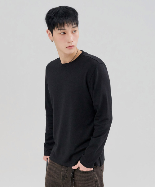 CHASECULT(チェイスカルト)の「メンズエッセンシャル長袖Tシャツ-FEZK5101B03(Tシャツ/カットソー・メンズ・ブラック・95/100/105/110)」の3枚目の写真