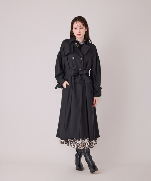 Audie a Muses(オーディアミューズ)の「【モデル美香着用】【軽量】ラグジュアリートレンチコート(トレンチコート・レディース・ブラック/ベージュ・FREE/36)」の13枚目の写真