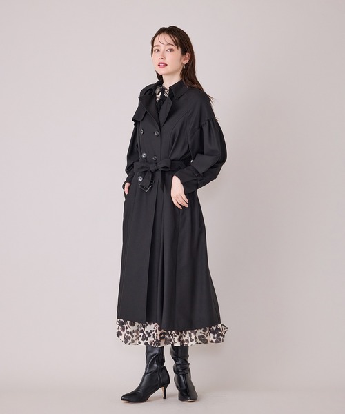 Audie a Muses(オーディアミューズ)の「【モデル美香着用】【軽量】ラグジュアリートレンチコート(トレンチコート・レディース・ブラック/ベージュ・FREE/36)」の14枚目の写真