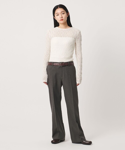MARW UNITED ARROWS（マルゥ ユナイテッドアローズ）の「＜MARW UNITED ARROWS＞レース シャーリング プルオーバー（Tシャツ/カットソー・レディース・ブラック/オフホワイト・FREE）」の4枚目の写真