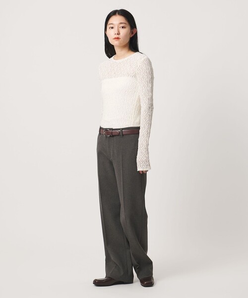 MARW UNITED ARROWS（マルゥ ユナイテッドアローズ）の「＜MARW UNITED ARROWS＞レース シャーリング プルオーバー（Tシャツ/カットソー・レディース・ブラック/オフホワイト・FREE）」の5枚目の写真