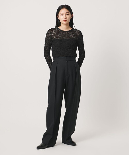 MARW UNITED ARROWS（マルゥ ユナイテッドアローズ）の「＜MARW UNITED ARROWS＞レース シャーリング プルオーバー（Tシャツ/カットソー・レディース・ブラック/オフホワイト・FREE）」の7枚目の写真