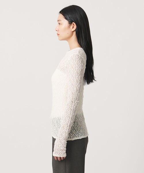 MARW UNITED ARROWS（マルゥ ユナイテッドアローズ）の「＜MARW UNITED ARROWS＞レース シャーリング プルオーバー（Tシャツ/カットソー・レディース・ブラック/オフホワイト・FREE）」の9枚目の写真