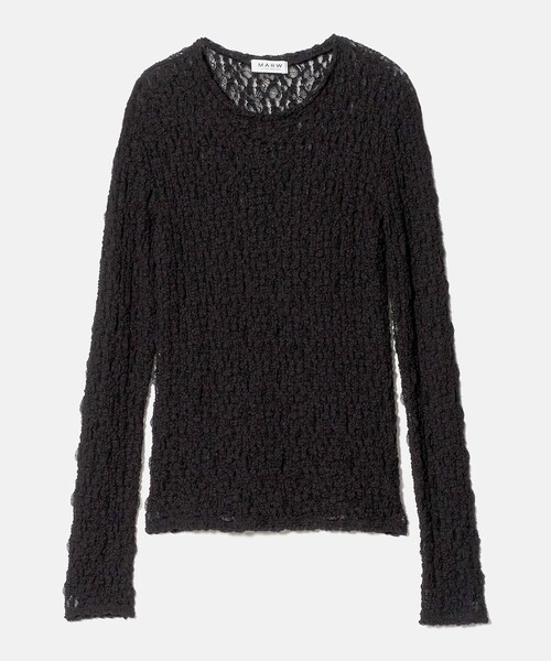MARW UNITED ARROWS（マルゥ ユナイテッドアローズ）の「＜MARW UNITED ARROWS＞レース シャーリング プルオーバー（Tシャツ/カットソー・レディース・ブラック/オフホワイト・FREE）」の11枚目の写真