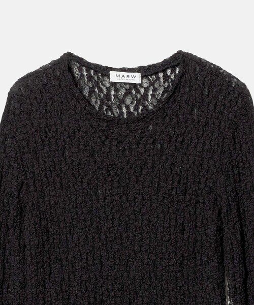 MARW UNITED ARROWS（マルゥ ユナイテッドアローズ）の「＜MARW UNITED ARROWS＞レース シャーリング プルオーバー（Tシャツ/カットソー・レディース・ブラック/オフホワイト・FREE）」の13枚目の写真