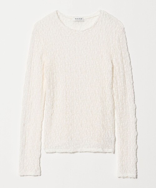 MARW UNITED ARROWS（マルゥ ユナイテッドアローズ）の「＜MARW UNITED ARROWS＞レース シャーリング プルオーバー（Tシャツ/カットソー・レディース・ブラック/オフホワイト・FREE）」の16枚目の写真