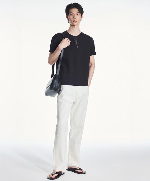 TNGT(ティーエヌジーティー)の「TNGT(ティーエヌジーティー)ミニマル クロップドTシャツ(Tシャツ/カットソー・メンズ・ブラック/ライトグレー・L/M)」の5枚目の写真