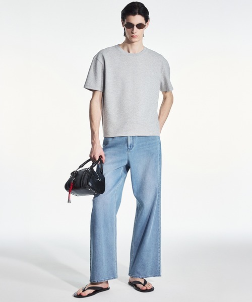 TNGT(ティーエヌジーティー)の「TNGT(ティーエヌジーティー)ミニマル クロップドTシャツ(Tシャツ/カットソー・メンズ・ブラック/ライトグレー・L/M)」の6枚目の写真