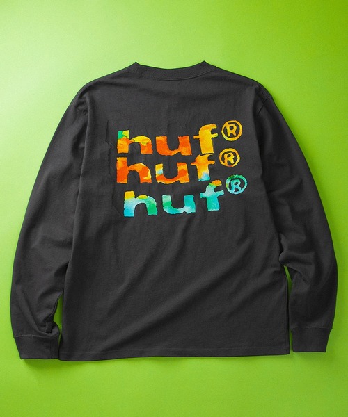 HUF（ハフ）の「HAND STACKED LS TEE（Tシャツ/カットソー・メンズ・ブラック系その他/ホワイト/グリーン系その他・XXL/XL/L/M/S）」の2枚目の写真