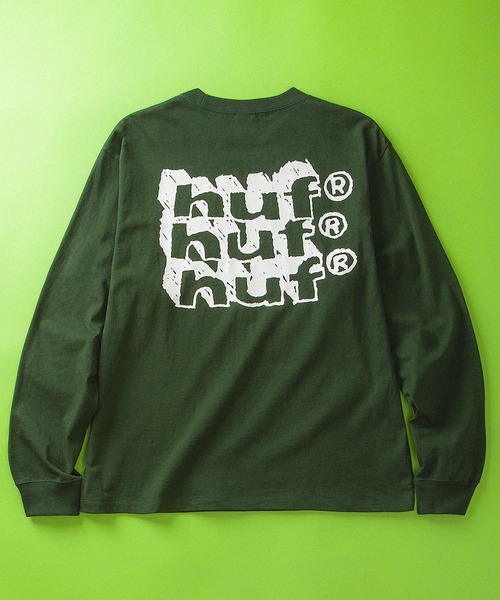 HUF（ハフ）の「HAND STACKED LS TEE（Tシャツ/カットソー・メンズ・ブラック系その他/ホワイト/グリーン系その他・XXL/XL/L/M/S）」の3枚目の写真