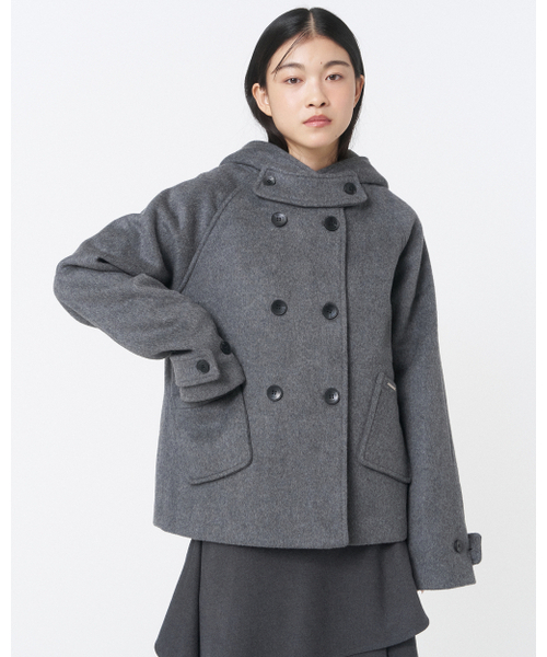 Miseki SEOUL(ミセキソウル)の「Hoodie double button coat CHARCOAL(チェスターコート・レディース・その他・ONE SIZE)」の1枚目の写真