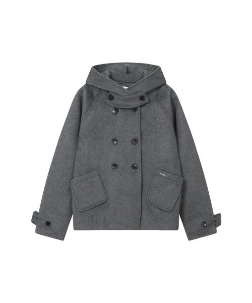 Miseki SEOUL(ミセキソウル)の「Hoodie double button coat CHARCOAL(チェスターコート・レディース・その他・ONE SIZE)」の3枚目の写真