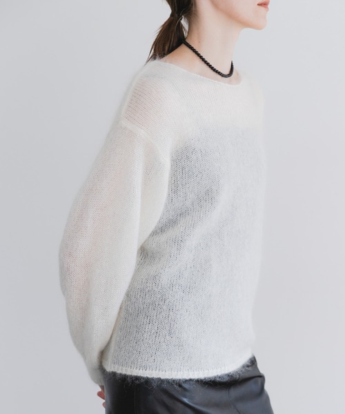 URBAN RESEARCH(アーバンリサーチ)の「『WEB/一部店舗限定カラー』ヘアリールーズニット(ニット/セーター・レディース・オフホワイト/グレー系その他/ブラウン系その他/ライトピンク/イエロー・FREE)」の2枚目の写真
