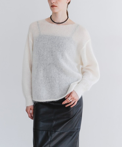 URBAN RESEARCH(アーバンリサーチ)の「『WEB/一部店舗限定カラー』ヘアリールーズニット(ニット/セーター・レディース・オフホワイト/グレー系その他/ブラウン系その他/ライトピンク/イエロー・FREE)」の7枚目の写真