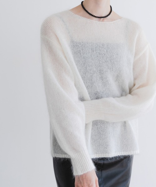 URBAN RESEARCH(アーバンリサーチ)の「『WEB/一部店舗限定カラー』ヘアリールーズニット(ニット/セーター・レディース・オフホワイト/グレー系その他/ブラウン系その他/ライトピンク/イエロー・FREE)」の8枚目の写真