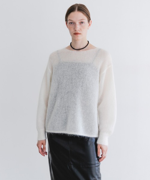 URBAN RESEARCH(アーバンリサーチ)の「『WEB/一部店舗限定カラー』ヘアリールーズニット(ニット/セーター・レディース・オフホワイト/グレー系その他/ブラウン系その他/ライトピンク/イエロー・FREE)」の9枚目の写真