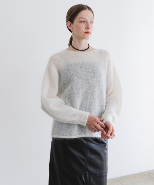 URBAN RESEARCH(アーバンリサーチ)の「『WEB/一部店舗限定カラー』ヘアリールーズニット(ニット/セーター・レディース・オフホワイト/グレー系その他/ブラウン系その他/ライトピンク/イエロー・FREE)」の10枚目の写真