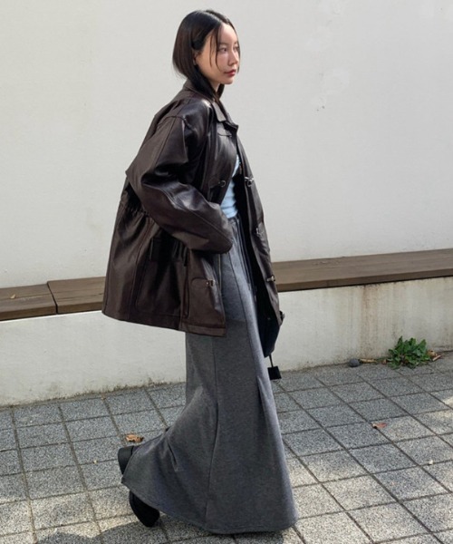 Aelina(エリナ)の「ドローストリングマーメイドフィッシュテールススカート(スカート・レディース・ブラック/チャコールグレー・FREE)」の13枚目の写真