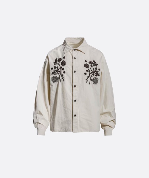 U:UME（ユーム）の「Contrast Embroidery Shirt（シャツ/ブラウス・メンズ・ブラウン/アイボリー・MEDIUM/X-LARGE/LARGE）」の2枚目の写真