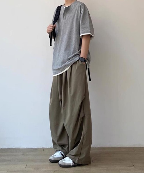 KELVIN(ケルヴァン)の「Wide Parachute Pants ワイドパラシュートパンツ(その他パンツ・メンズ・カーキ系/ブラック・MEDIUM/LARGE)」の11枚目の写真