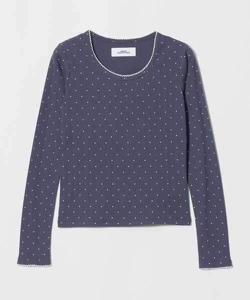 NICE WEATHER(ナイスウェザー)の「<NICE WEATHER>ドットレース カットソー(Tシャツ/カットソー・レディース・ホワイト/ネイビー/ライトグレー・FREE)」の3枚目の写真