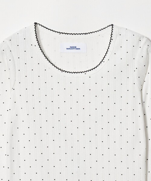 NICE WEATHER(ナイスウェザー)の「<NICE WEATHER>ドットレース カットソー(Tシャツ/カットソー・レディース・ホワイト/ネイビー/ライトグレー・FREE)」の12枚目の写真
