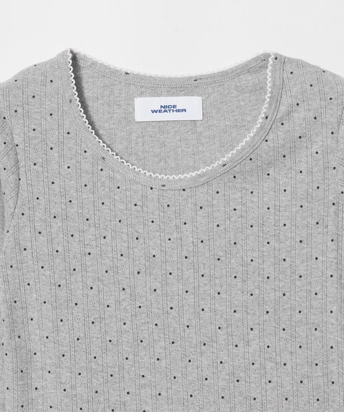 NICE WEATHER(ナイスウェザー)の「<NICE WEATHER>ドットレース カットソー(Tシャツ/カットソー・レディース・ホワイト/ネイビー/ライトグレー・FREE)」の15枚目の写真