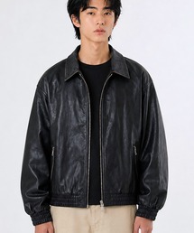 FILLIP J（フィリップジェー）の「ヴィンテージエコフェイクレザー ジップアップブルゾンジャケット（ブルゾン）」