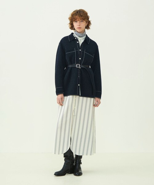 MACPHEE(マカフィー)の「【WEB先行予約】コットンオックス バンドカラーシャツワンピース(シャツワンピース・レディース・ライトブルー/グレー系その他2・36)」の11枚目の写真