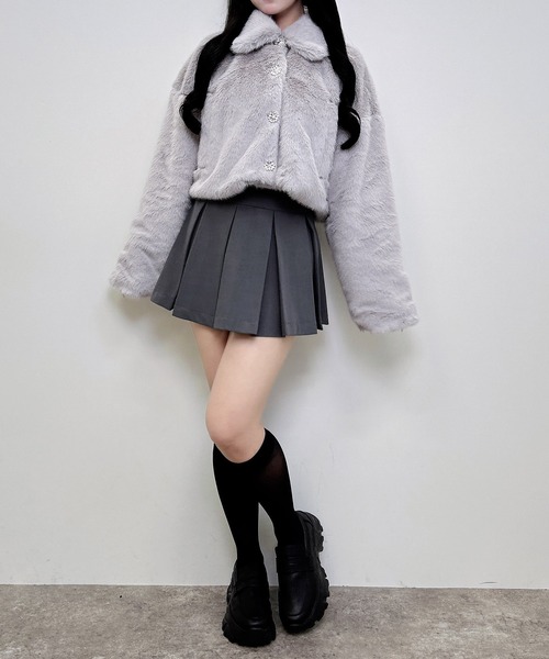 INGNI(イング)の「ステンカラービジューボタンエコファージャケット(その他アウター・レディース・アイボリー/ベージュ/ブラック/グレー系その他・M)」の13枚目の写真