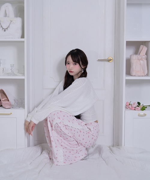 Honey Cinnamon（ハニーシナモン）の「Heartアップリケパンツ（スウェットパンツ・レディース・グレー/ピンク・FREE）」の8枚目の写真