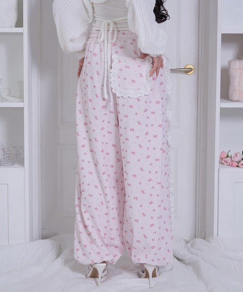 Honey Cinnamon（ハニーシナモン）の「Heartアップリケパンツ（スウェットパンツ・レディース・グレー/ピンク・FREE）」の18枚目の写真